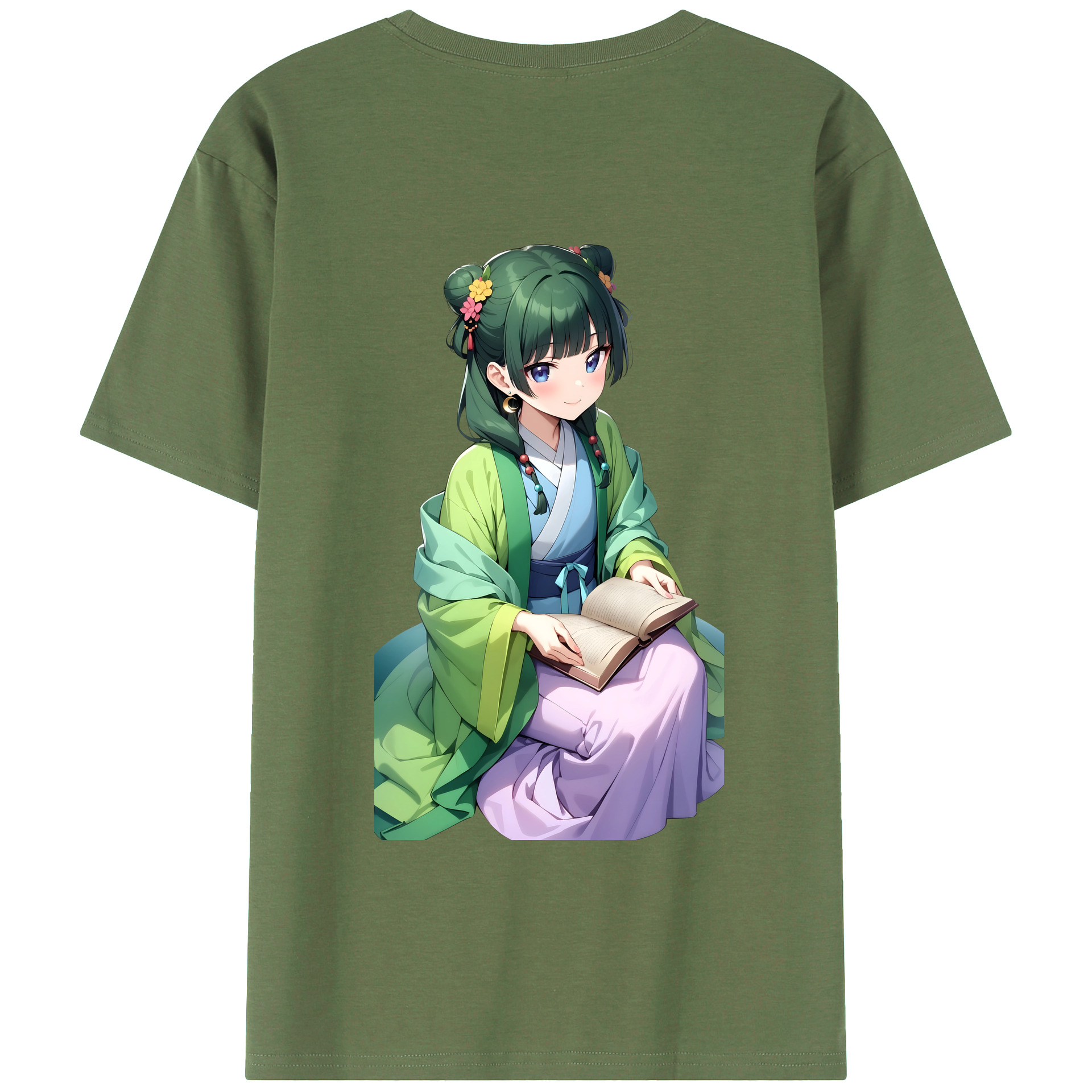 （画像用） 薬屋のひとりごと The Apothecary Diaries 綿100％ メンズ半袖Tシャツ（バックプリント） 通気性